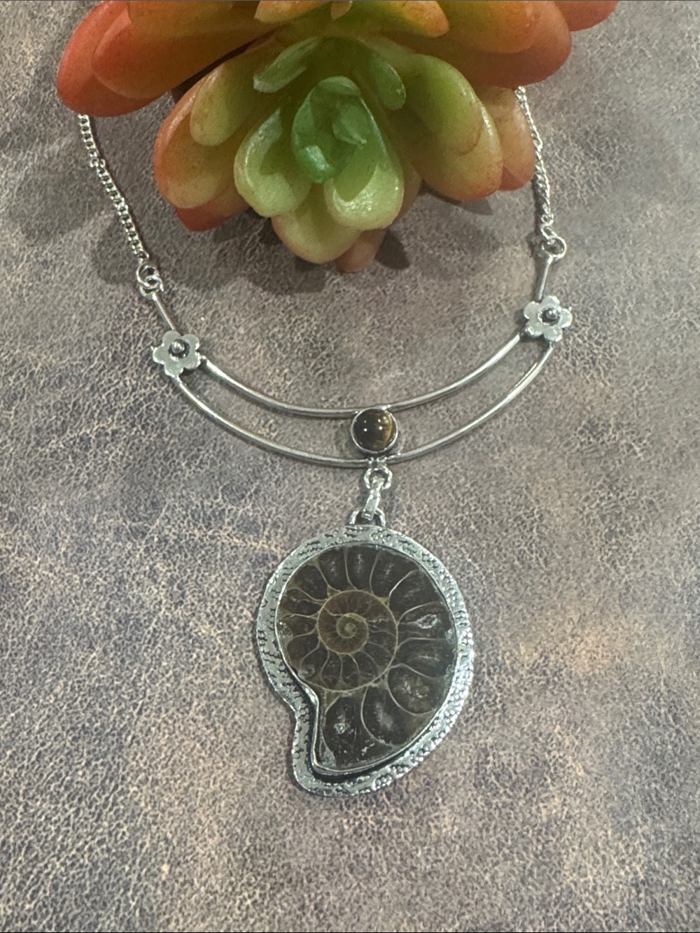 Silver Ammonite Necklace